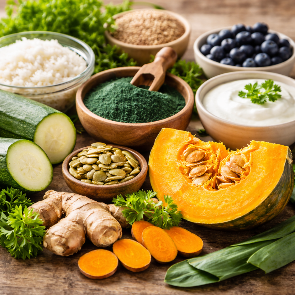 Ingredienti sani per cani con problemi intestinali: zucca spirulina
