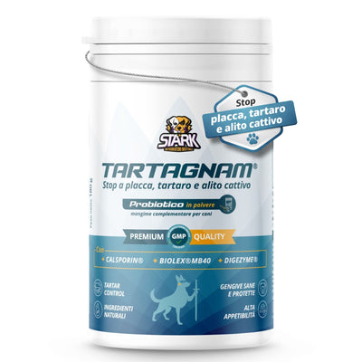 Tartagnam - Sciogli Tartaro Denti Cane 180g Polvere Dentale per Cani Supporto Alito Cane Protezione Denti Gengive per Placca e Tartaro con Ingredienti Naturali Mangime Complementare Alta Appetibilità Igiene Orale