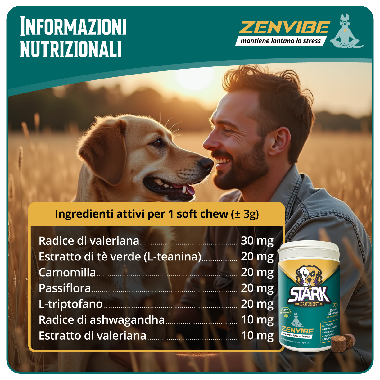 zenvibe - calmante per il relax e l'equilibrio interiore del tuo cane